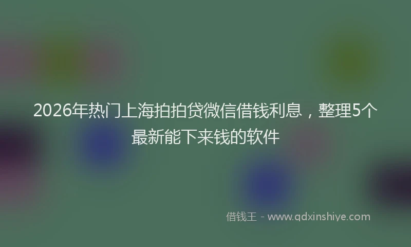 2026年热门上海拍拍贷微信借钱利息，整理5个最新能下来钱的软件