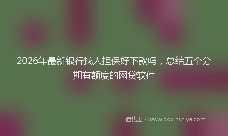 2026年最新银行找人担保好下款吗，总结五个分期有额度的网贷软件