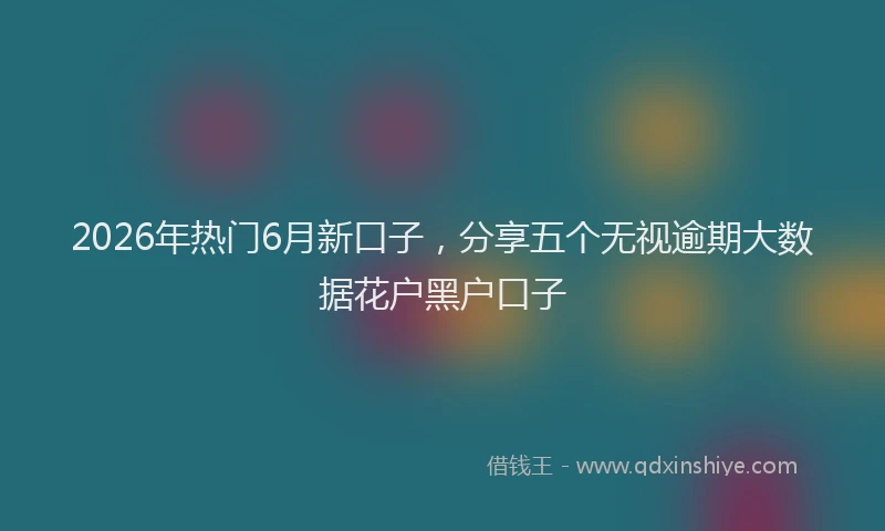 2026年热门6月新口子，分享五个无视逾期大数据花户黑户口子