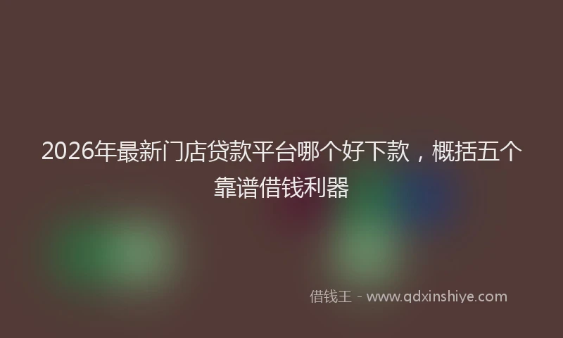 2026年最新门店贷款平台哪个好下款，概括五个靠谱借钱利器