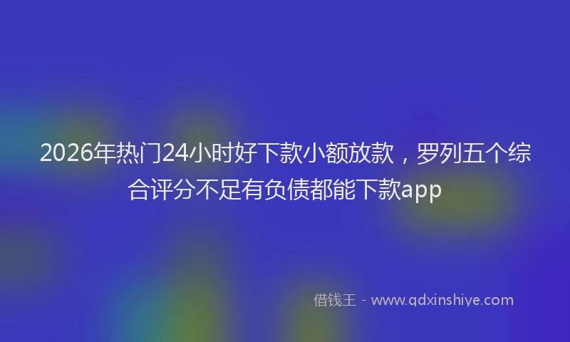 2026年热门24小时好下款小额放款，罗列五个综合评分不足有负债都能下款app