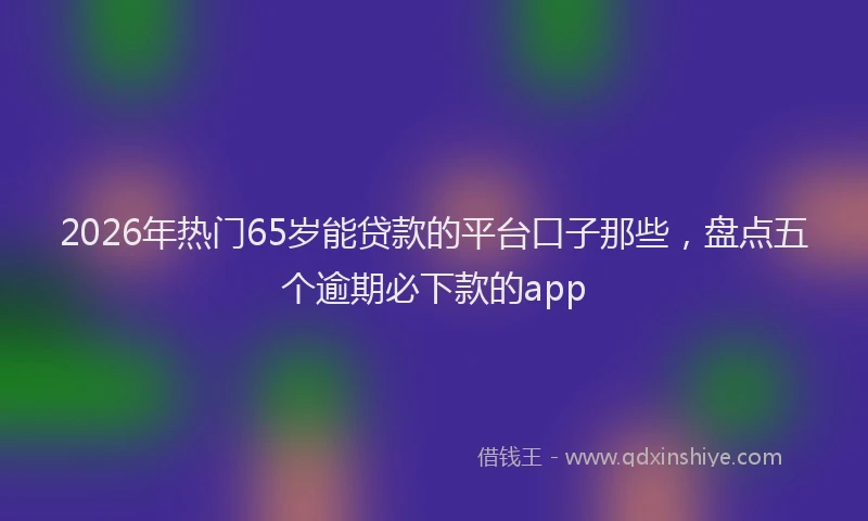 2026年热门65岁能贷款的平台口子那些，盘点五个逾期必下款的app