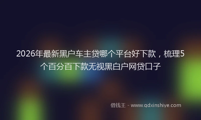 2026年最新黑户车主贷哪个平台好下款，梳理5个百分百下款无视黑白户网贷口子