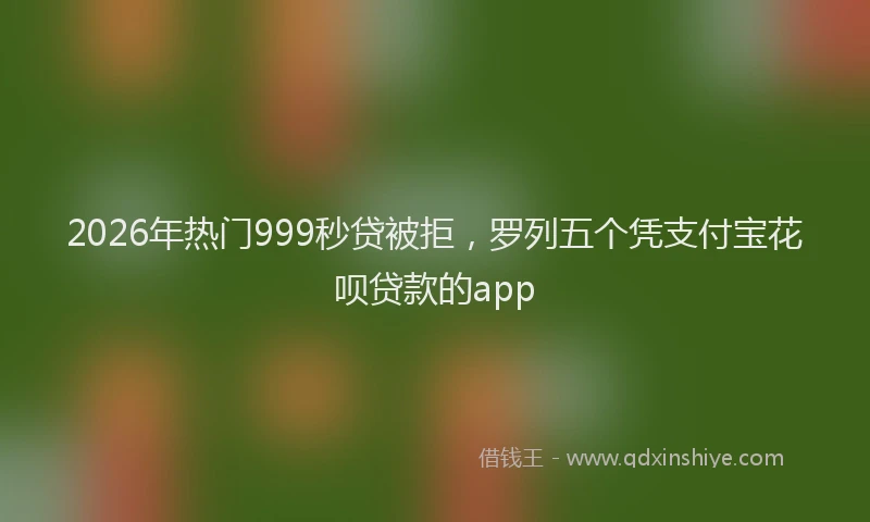 2026年热门999秒贷被拒，罗列五个凭支付宝花呗贷款的app