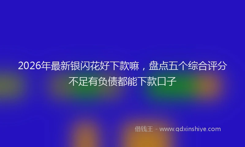 2026年最新银闪花好下款嘛，盘点五个综合评分不足有负债都能下款口子