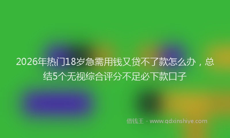2026年热门18岁急需用钱又贷不了款怎么办，总结5个无视综合评分不足必下款口子