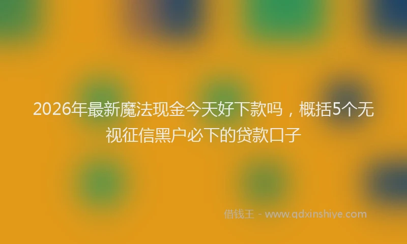 2026年最新魔法现金今天好下款吗，概括5个无视征信黑户必下的贷款口子