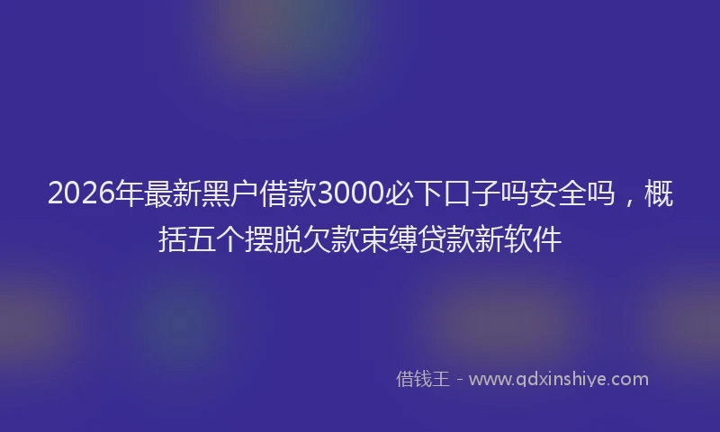 2026年最新黑户借款3000必下口子吗安全吗，概括五个摆脱欠款束缚贷款新软件