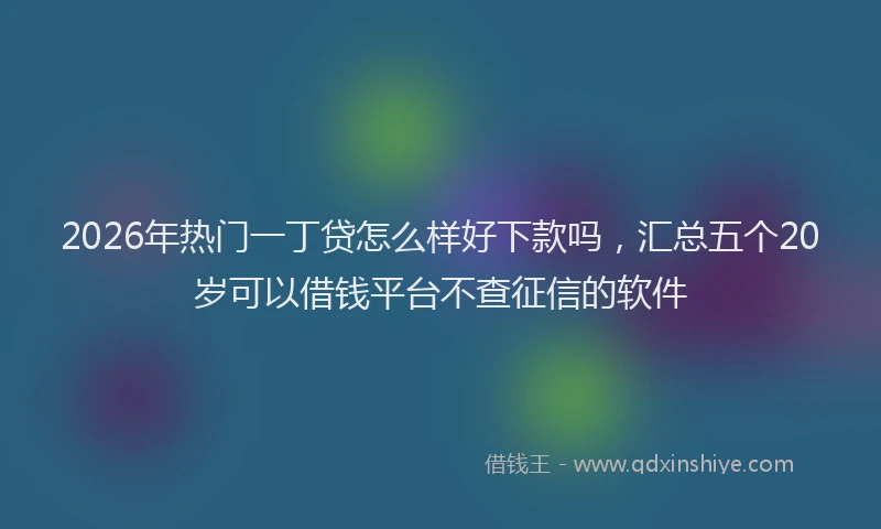 2026年热门一丁贷怎么样好下款吗，汇总五个20岁可以借钱平台不查征信的软件