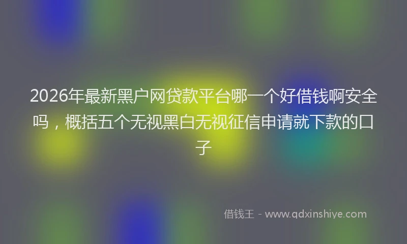 2026年最新黑户网贷款平台哪一个好借钱啊安全吗，概括五个无视黑白无视征信申请就下款的口子