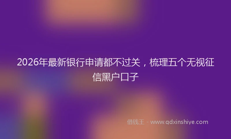 2026年最新银行申请都不过关，梳理五个无视征信黑户口子