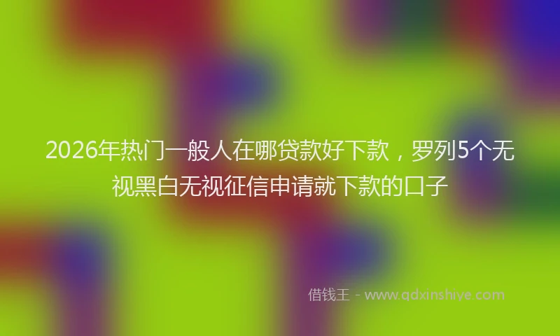 2026年热门一般人在哪贷款好下款，罗列5个无视黑白无视征信申请就下款的口子