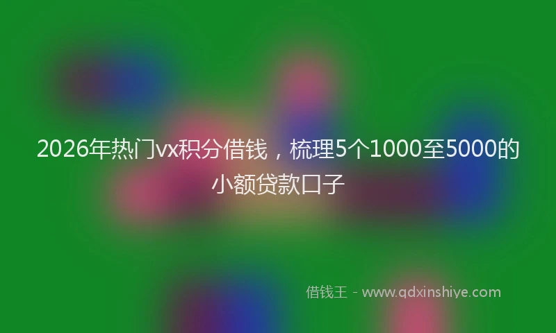 2026年热门vx积分借钱，梳理5个1000至5000的小额贷款口子