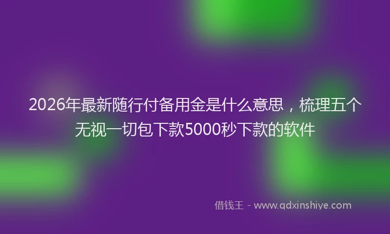 2026年最新随行付备用金是什么意思，梳理五个无视一切包下款5000秒下款的软件