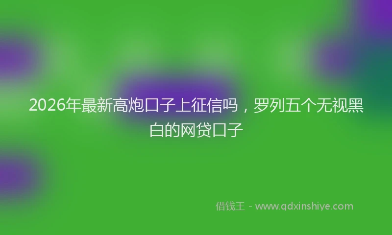 2026年最新高炮口子上征信吗，罗列五个无视黑白的网贷口子