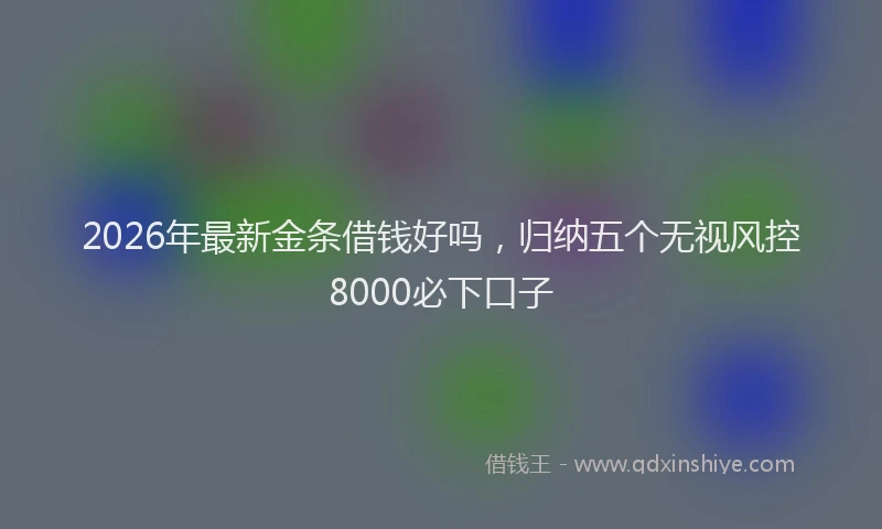 2026年最新金条借钱好吗，归纳五个无视风控8000必下口子
