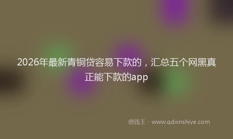 2026年最新青铜贷容易下款的，汇总五个网黑真正能下款的app