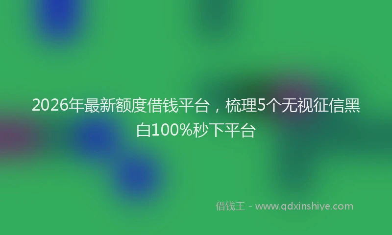 2026年最新额度借钱平台，梳理5个无视征信黑白100%秒下平台