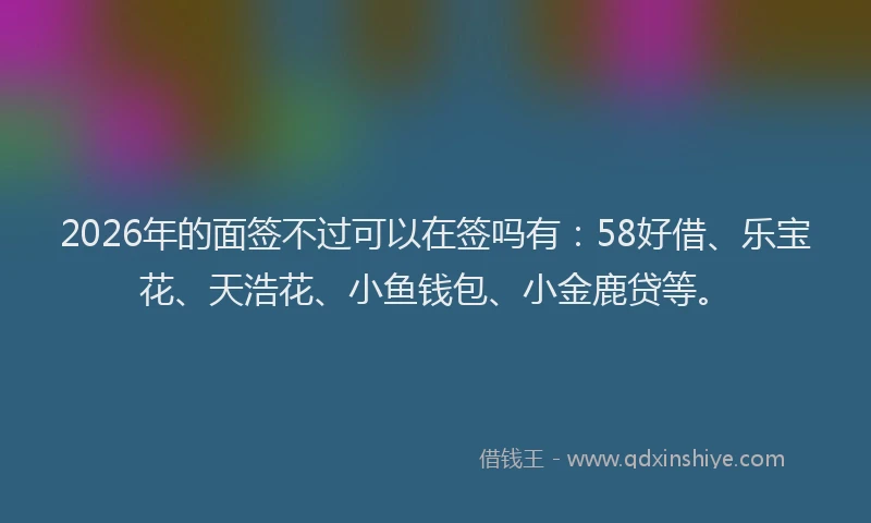 2026年的面签不过可以在签吗有：58好借、乐宝花、天浩花、小鱼钱包、小金鹿贷等。