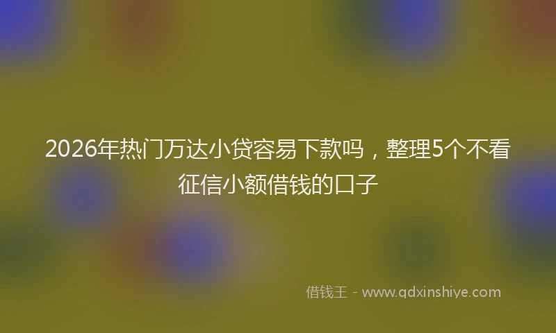 2026年热门万达小贷容易下款吗，整理5个不看征信小额借钱的口子