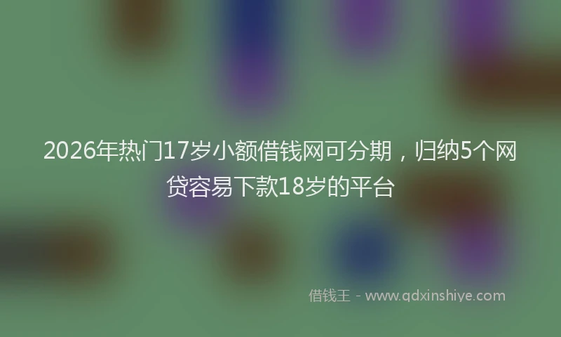 2026年热门17岁小额借钱网可分期，归纳5个网贷容易下款18岁的平台