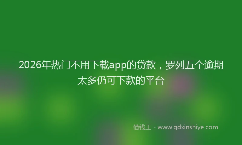 2026年热门不用下载app的贷款，罗列五个逾期太多仍可下款的平台