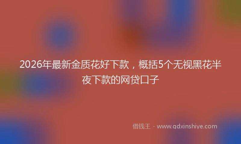 2026年最新金质花好下款，概括5个无视黑花半夜下款的网贷口子