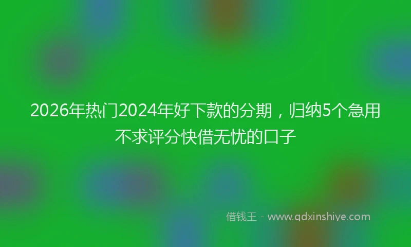 2026年热门2024年好下款的分期，归纳5个急用不求评分快借无忧的口子