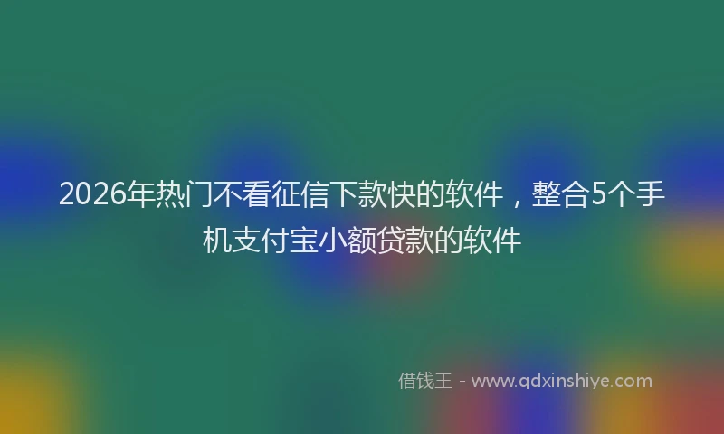 2026年热门不看征信下款快的软件，整合5个手机支付宝小额贷款的软件