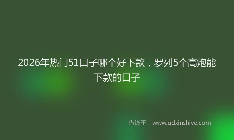 2026年热门51口子哪个好下款，罗列5个高炮能下款的口子