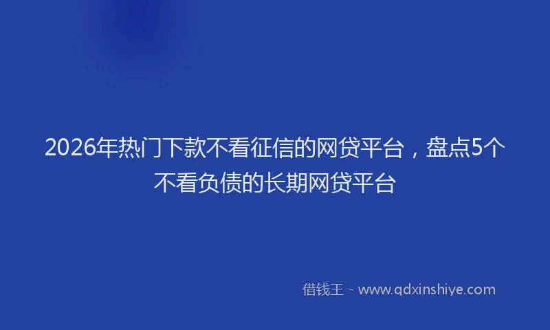 2026年热门下款不看征信的网贷平台，盘点5个不看负债的长期网贷平台