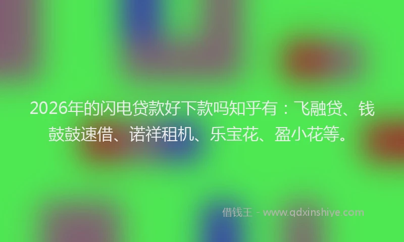 2026年的闪电贷款好下款吗知乎有：飞融贷、钱鼓鼓速借、诺祥租机、乐宝花、盈小花等。