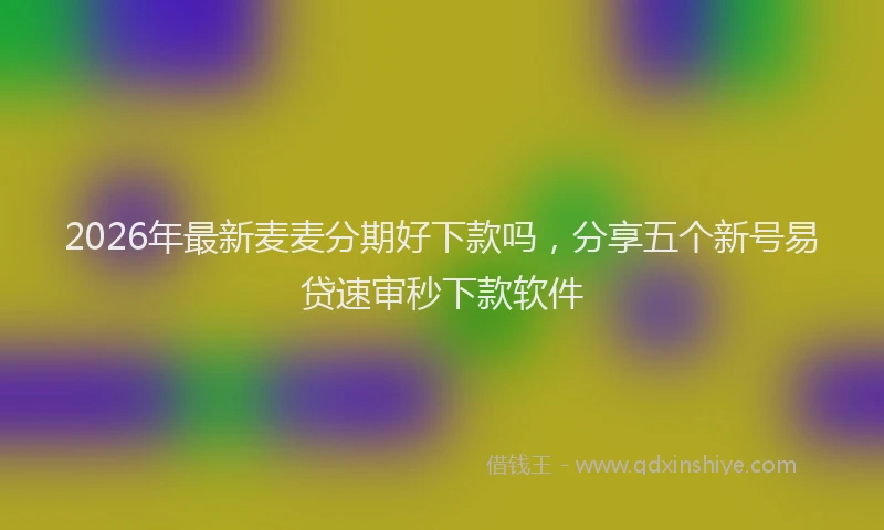 2026年最新麦麦分期好下款吗，分享五个新号易贷速审秒下款软件