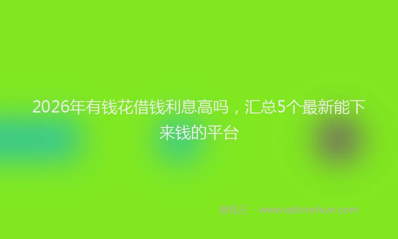 2026年有钱花借钱利息高吗，汇总5个最新能下来钱的平台