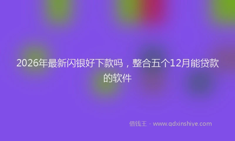 2026年最新闪银好下款吗，整合五个12月能贷款的软件