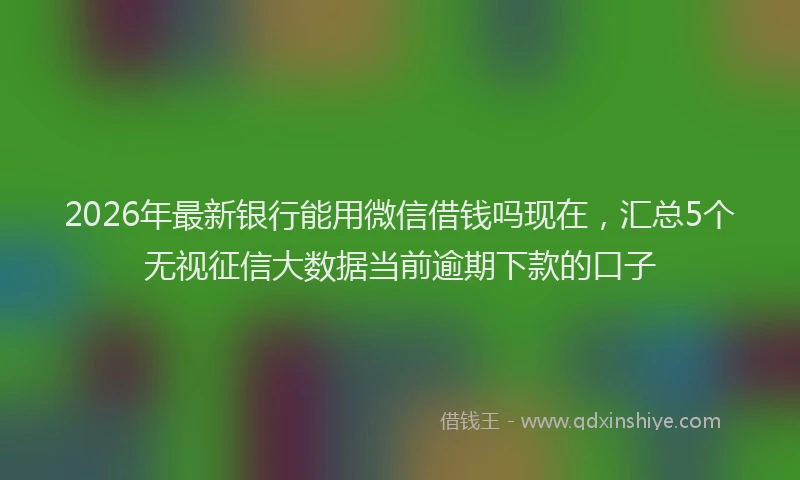 2026年最新银行能用微信借钱吗现在，汇总5个无视征信大数据当前逾期下款的口子