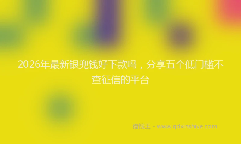 2026年最新银兜钱好下款吗，分享五个低门槛不查征信的平台