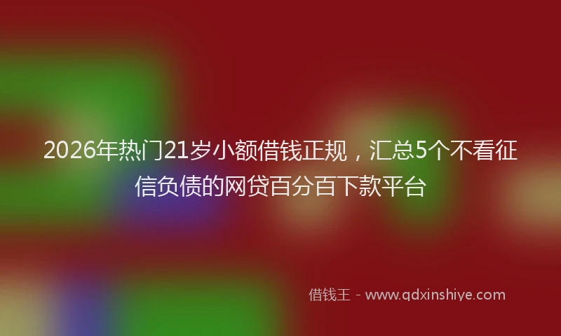2026年热门21岁小额借钱正规，汇总5个不看征信负债的网贷百分百下款平台