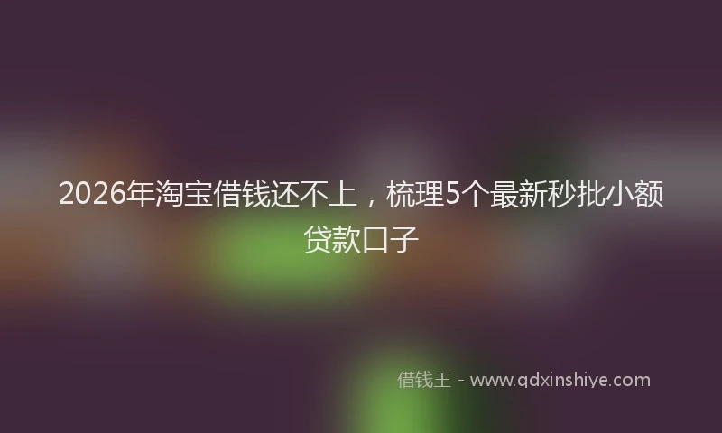 2026年淘宝借钱还不上，梳理5个最新秒批小额贷款口子