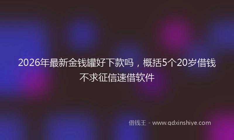 2026年最新金钱罐好下款吗，概括5个20岁借钱不求征信速借软件