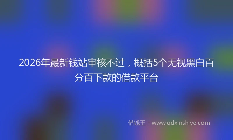 2026年最新钱站审核不过，概括5个无视黑白百分百下款的借款平台