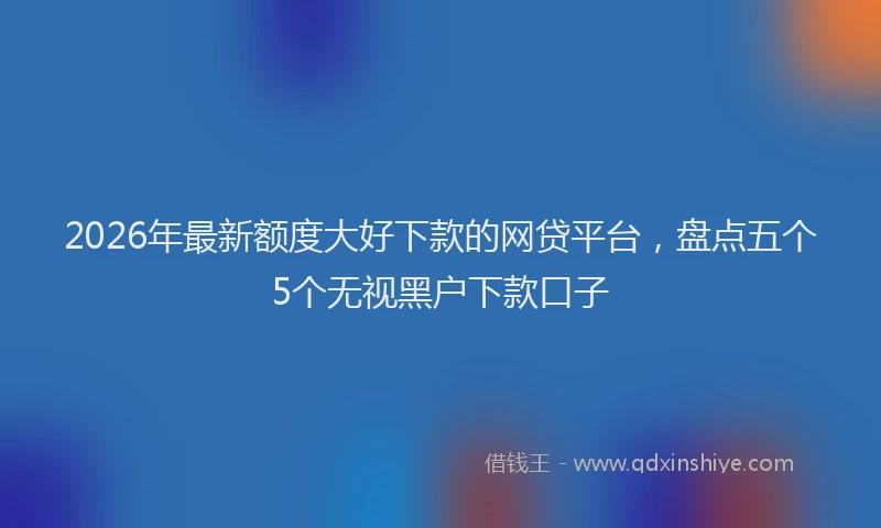 2026年最新额度大好下款的网贷平台，盘点五个5个无视黑户下款口子