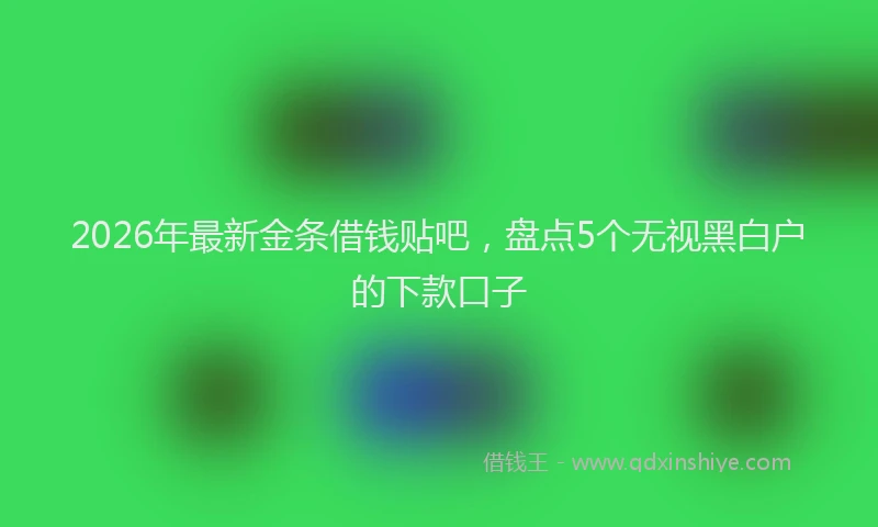 2026年最新金条借钱贴吧，盘点5个无视黑白户的下款口子