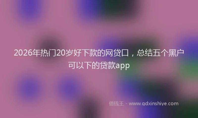 2026年热门20岁好下款的网贷口，总结五个黑户可以下的贷款app