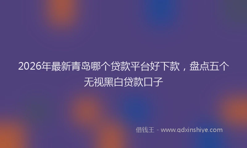 2026年最新青岛哪个贷款平台好下款，盘点五个无视黑白贷款口子
