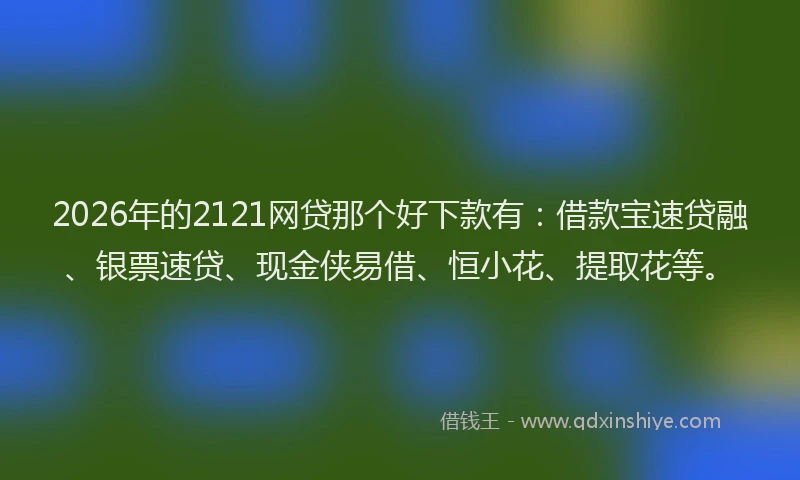 2026年的2121网贷那个好下款有：借款宝速贷融、银票速贷、现金侠易借、恒小花、提取花等。