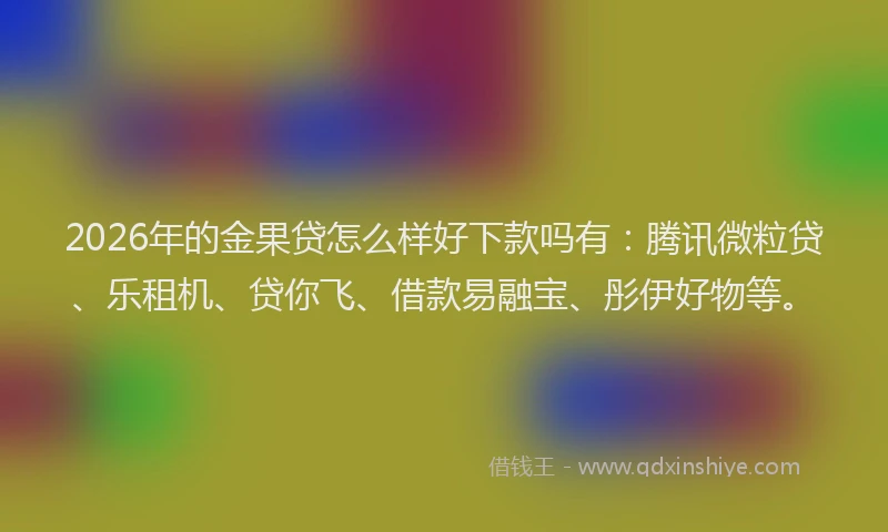 2026年的金果贷怎么样好下款吗有：腾讯微粒贷、乐租机、贷你飞、借款易融宝、彤伊好物等。