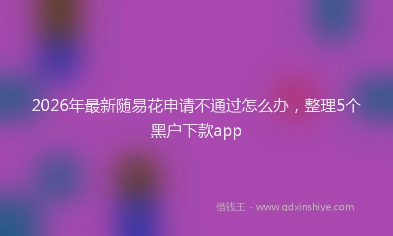 2026年最新随易花申请不通过怎么办，整理5个黑户下款app