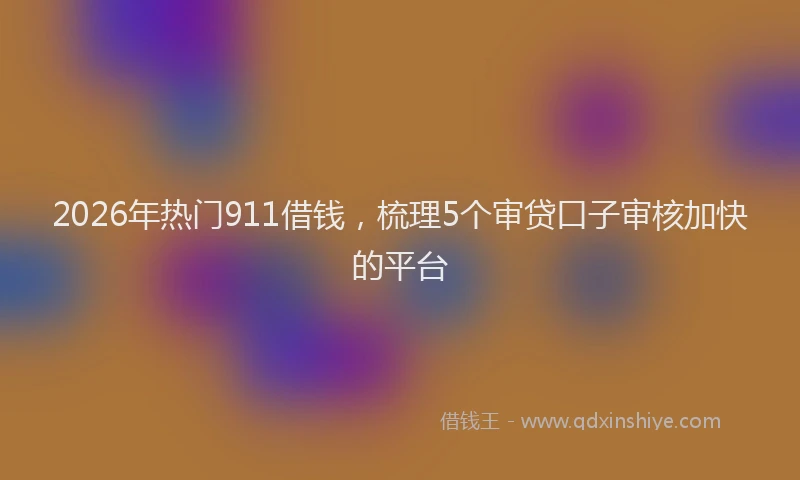 2026年热门911借钱，梳理5个审贷口子审核加快的平台
