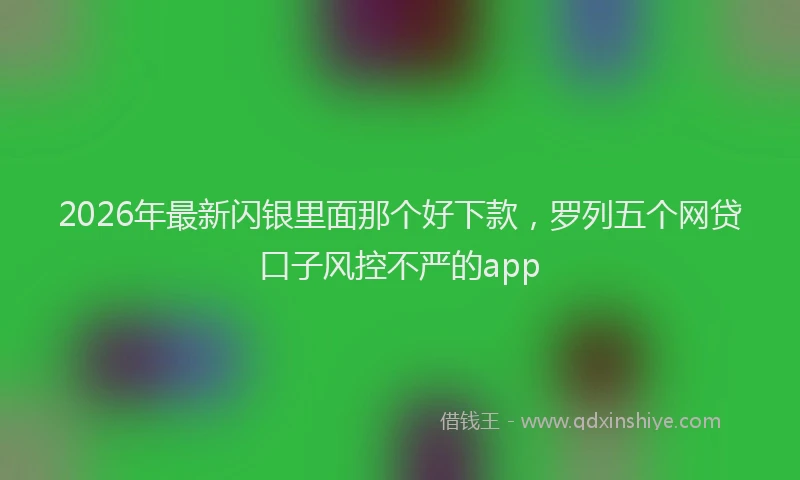 2026年最新闪银里面那个好下款，罗列五个网贷口子风控不严的app